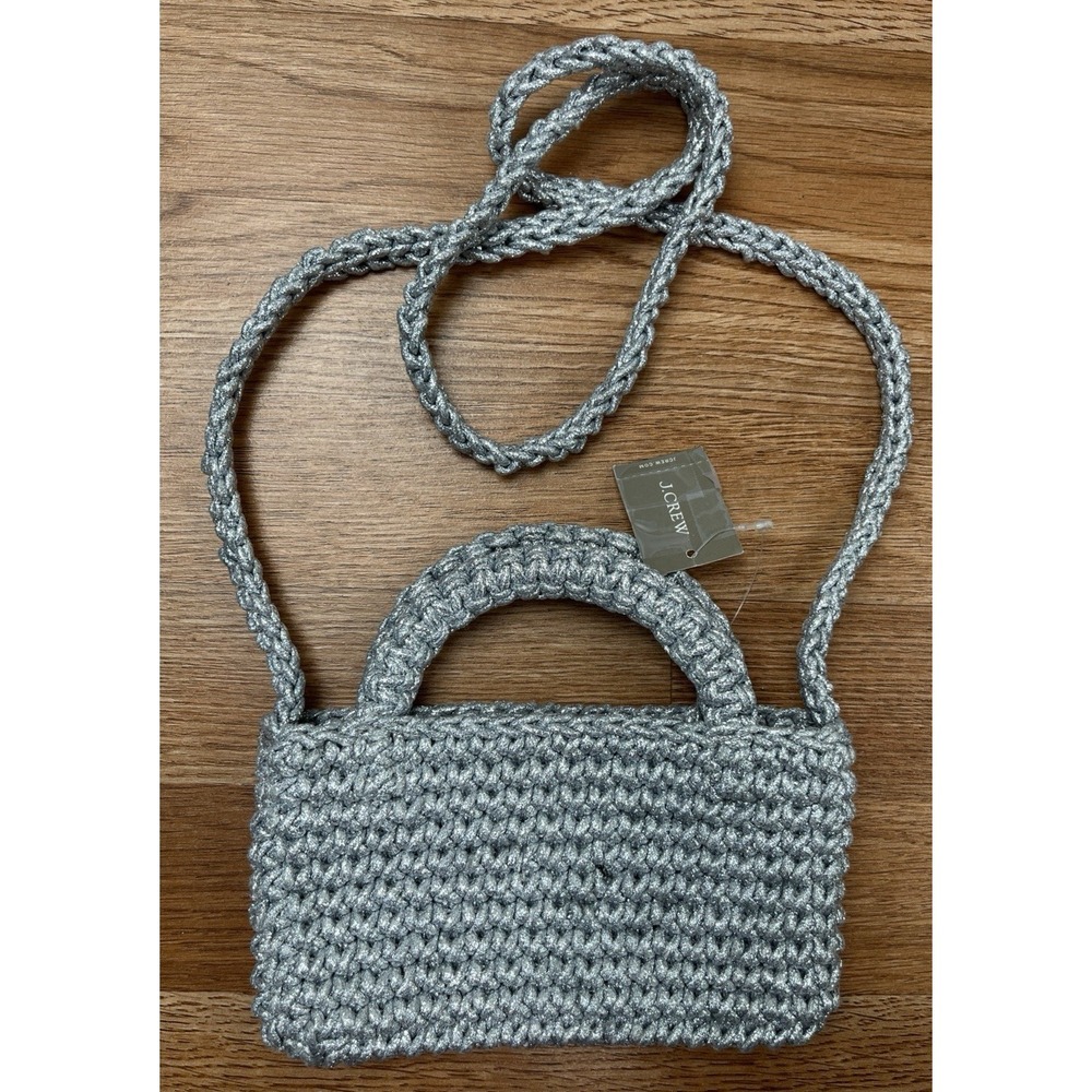 J.Crew Cadiz Small Silver Metallic‎ Crossbody Phone Purse Bag NEW